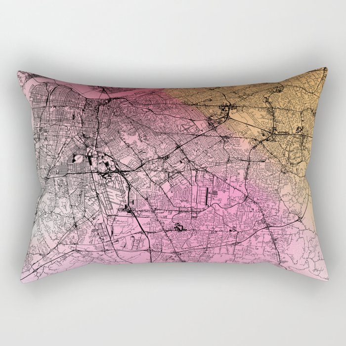 colorful Louisville city map Rectangular Pillow