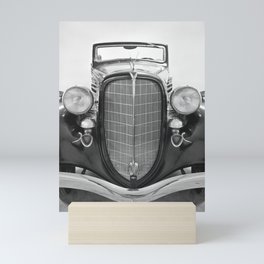 1934 Hudson 8 Convertible Vintage Car American Classic Automobile Collectible Black White Chrome Garage Mini Art Print