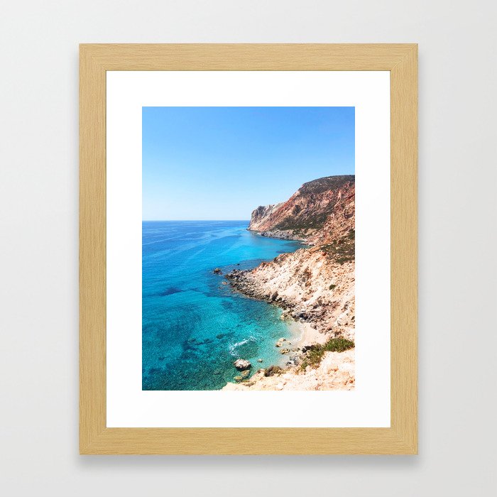 208. Perfect Beach, Greece Framed Art Print