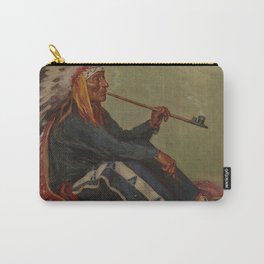 Full portrait of Chief Flat Iron smoking peace pipe Sioux First Nations American Indian portrait painting by Joseph Henry Sharp Carry-All Pouch | Plains, Oldwest, Artwork, Indian, Cherokee, Shaman, Indians, Painting, Paintings, Lakota 