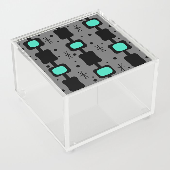 Retro Mid Mod Columns Boxes Turquoise Acrylic Box
