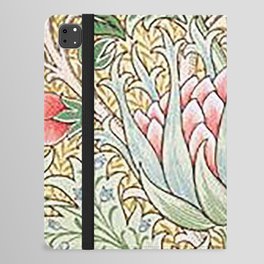 William Morris Green and Yellow Artichoke Wallpaper Vintage Floral Pattern Victorian Green Floral Pattern iPad Folio Case