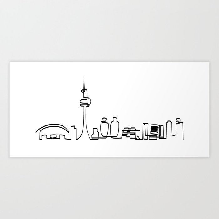 Toronto skyline in one draw Art Print