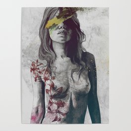 To The Marrow: Autumn (nude faceless girl in topless with lilies) Poster