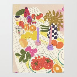 Checkerboard table Poster
