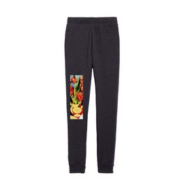 Red Tulips In A Red And Yellow Vase Kids Joggers