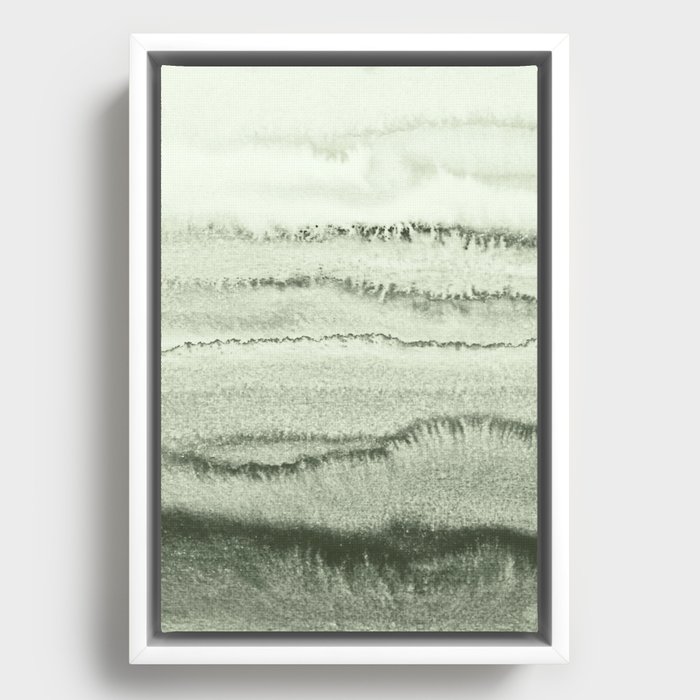 WITHIN THE TIDES - SAGE GREEN by MS  Framed Canvas