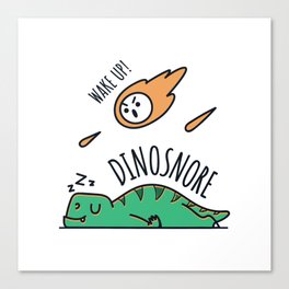 Dinosnore and Meteors Canvas Print