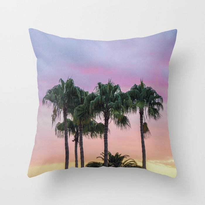 Island Paradise Palm Trees Throw Pillow
