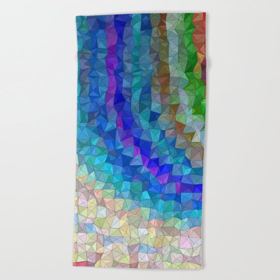 Mosaic rainbow sky Beach Towel