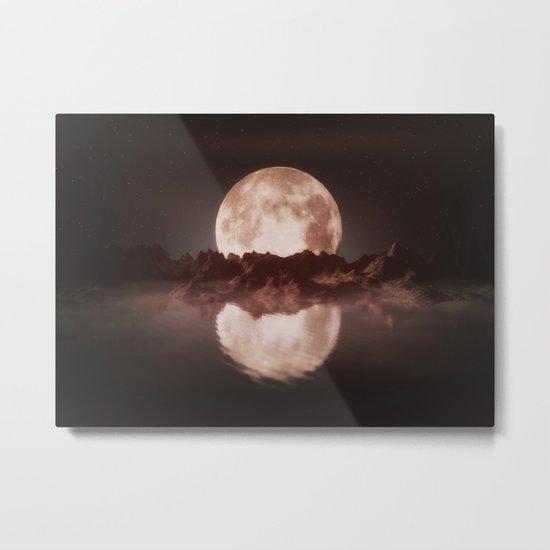 Misty Moon Metal Print
