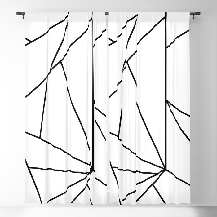 Abstract Modern Black White Trendy Geometrical Blackout Curtain