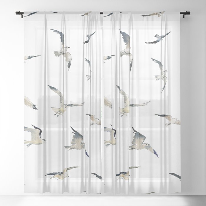 Birds Flock  Sheer Curtain