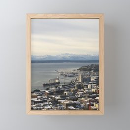 Seattle & The Olympics Framed Mini Art Print