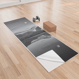Moon shadow; reflection of the twilight moon on lake natural wonder black and white photograph - photography - photographs for home and wall decor Yoga Towel