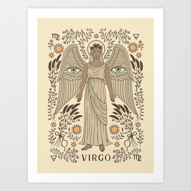 8x10 Printable Digital Download Virgo the Maiden Art Print Zodiac Collection