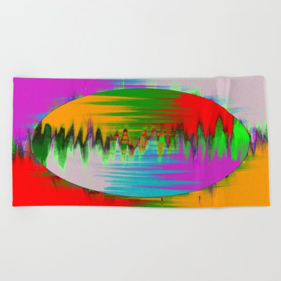 Colour Interference - Abstract colour painting Beach Towel