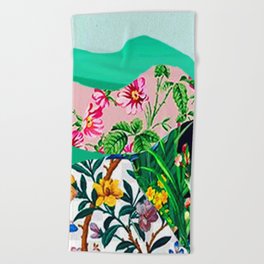 Mountain Flowers Beach Towel