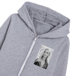 Portrait of a blond, female portrait black and white photograph - photography - photographs Kids Zip Hoodie