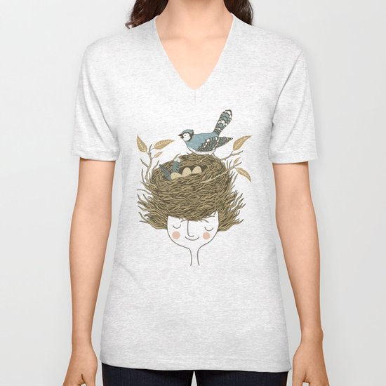 Bird Hair Day Unisex V-Neck