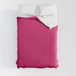 Dogwood Rose Pink Solid Color Popular Hues - Patternless Shades of Pink - Hex Value #D71868 Duvet Cover