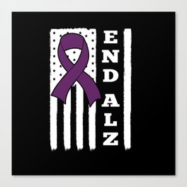 Flag End Alzheimer Alzheimer's Awareness Canvas Print