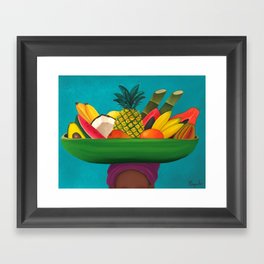 Tropical Fruit Basket Framed Art Print