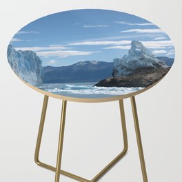 Argentina Photography - Huge Icebergs Floating In A Big Argentine Sea Side Table