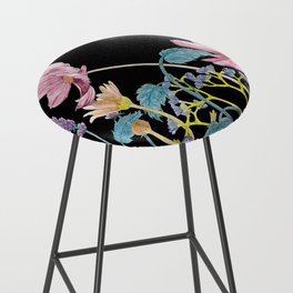 Floral Border - Mute Colours Bar Stool