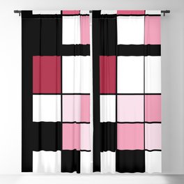 De Stijl Style Geometrical Art Pink Blackout Curtain