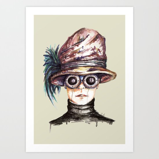 Girl with Goggles Art Print