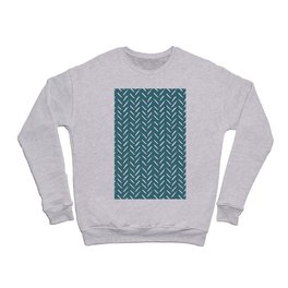 African Arrows on Teal Mud Cloth Fabric Crewneck Sweatshirt