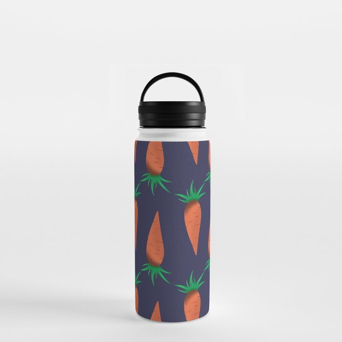 Carrots on dark blue background  Water Bottle