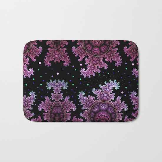 Magical fantasy patterns in purple, pink and green Bath Mat