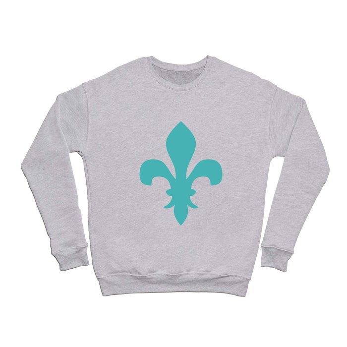 Fleur de Lis (Teal & White) Crewneck Sweatshirt