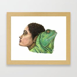 See with their eyes. Iguana Framed Art Print