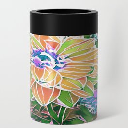 Tropical Stained Glass Floral Can Cooler