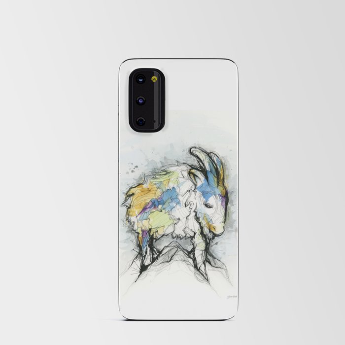 Mountain goat in watercolor Android Card Case