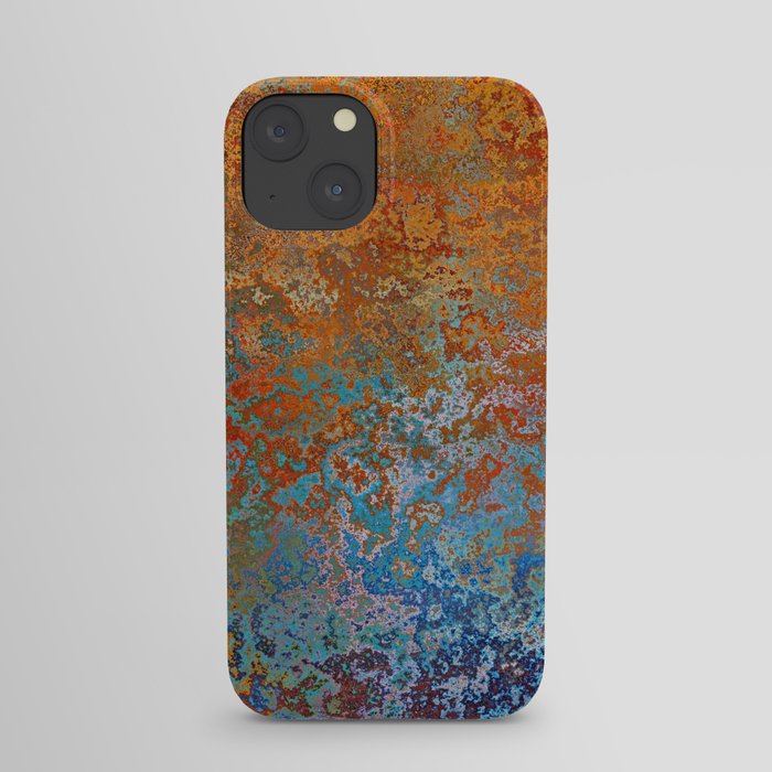 Vintage Rust, Terracotta and Blue iPhone Case