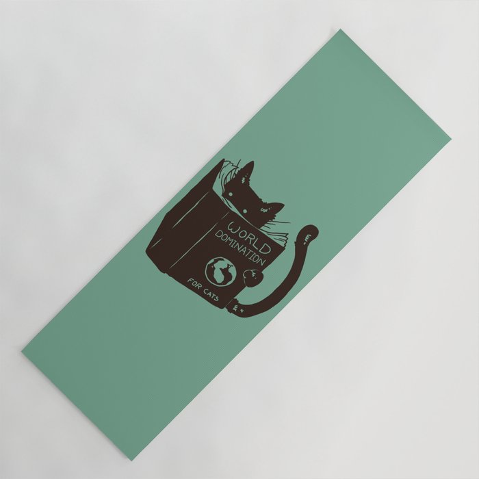 World Domination for Cats (Green) Yoga Mat