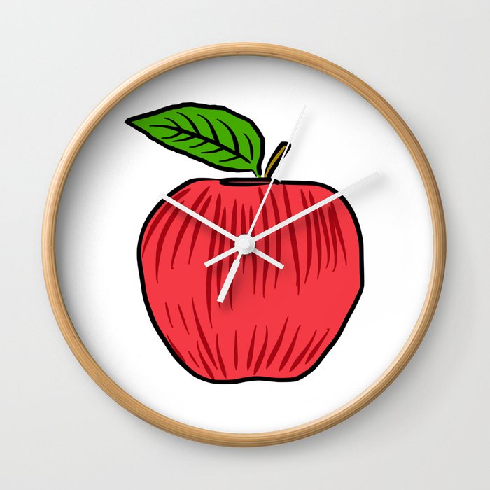 Red Apple Fruit Wall Clock