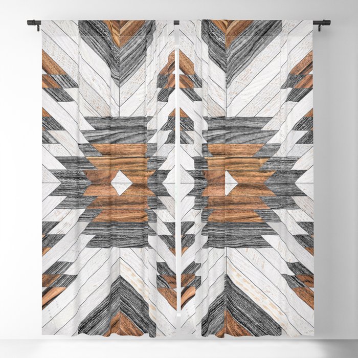 Urban Tribal Pattern No.8 - Aztec - Wood Blackout Curtain