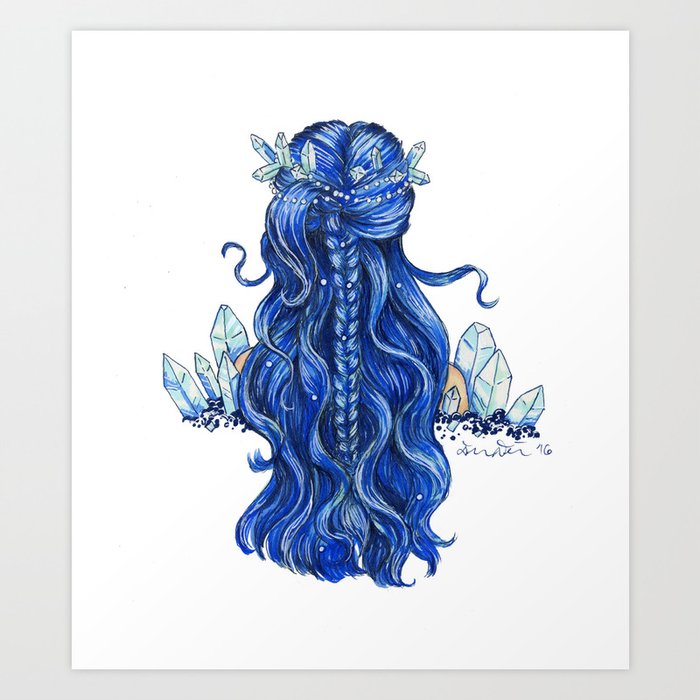 Blue Hair Art Print