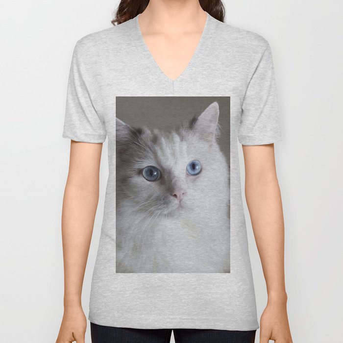 Ragdoll Cat Blue Eyes V Neck T Shirt