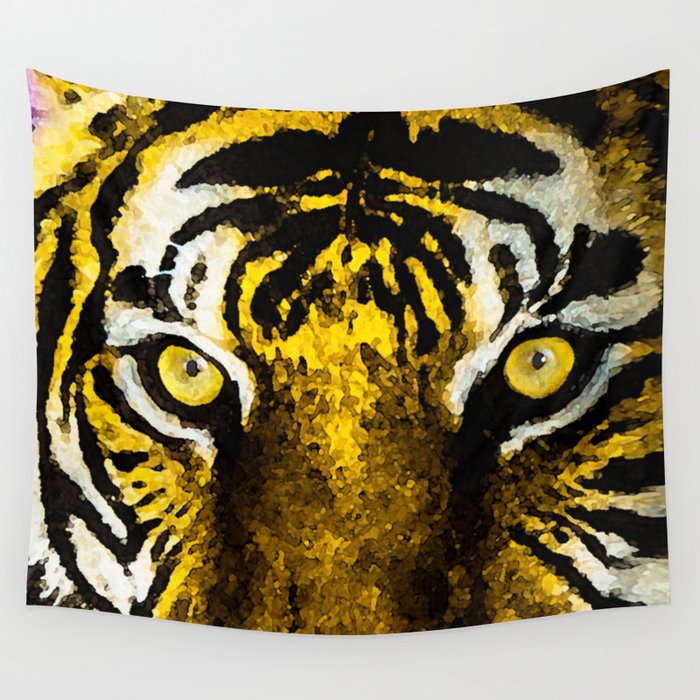 Purple/Gold Tiger Wall Tapestry