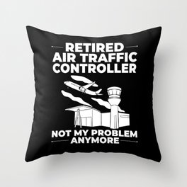 Air Traffic Controller Flight Director Tower Throw Pillow
