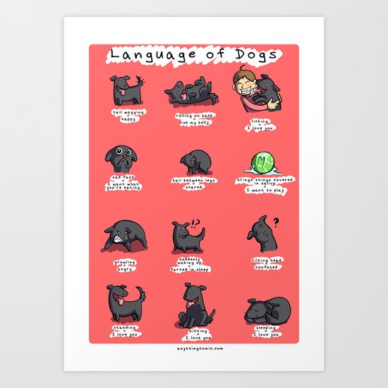 Language of dogs Art Print