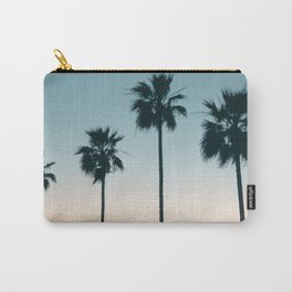 Tropical Teal and Orange Palm Tree Sunset Carry-All Pouch