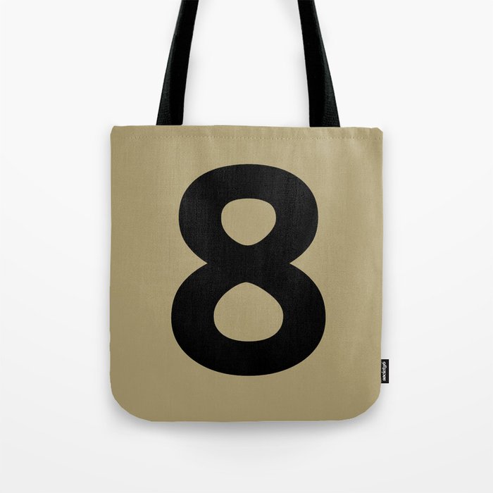 Number 8 (Black & Sand) Tote Bag