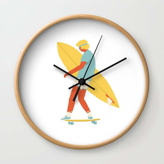 Skater from 70s Wall Clock